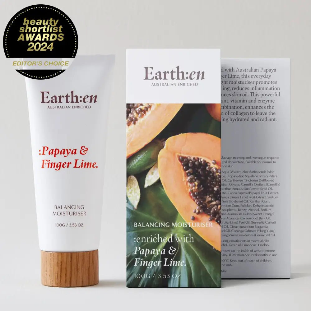 Balancing moisturiser, Papaya & Finger Lime | 100g - Earth:en