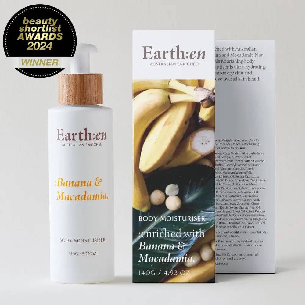Body moisturiser, Banana & Macadamia | 140g - Earth:en